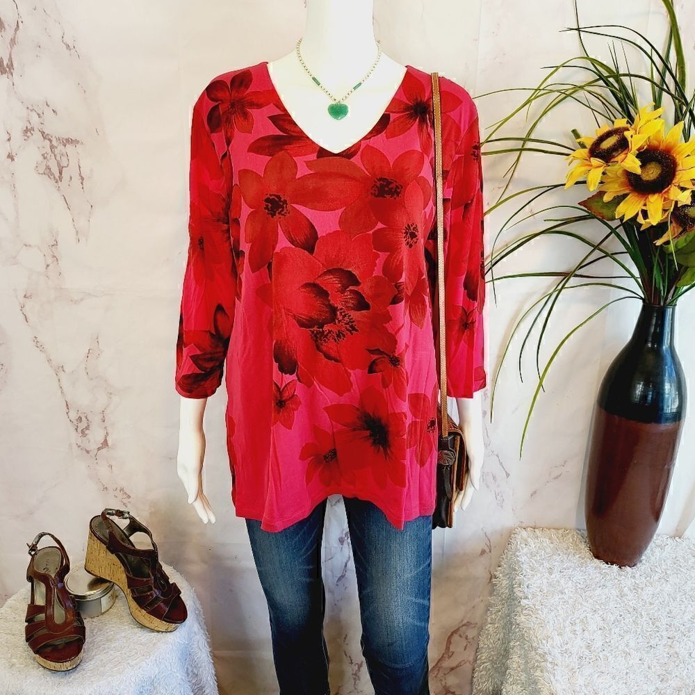 Style & Co pretty floral print blouse